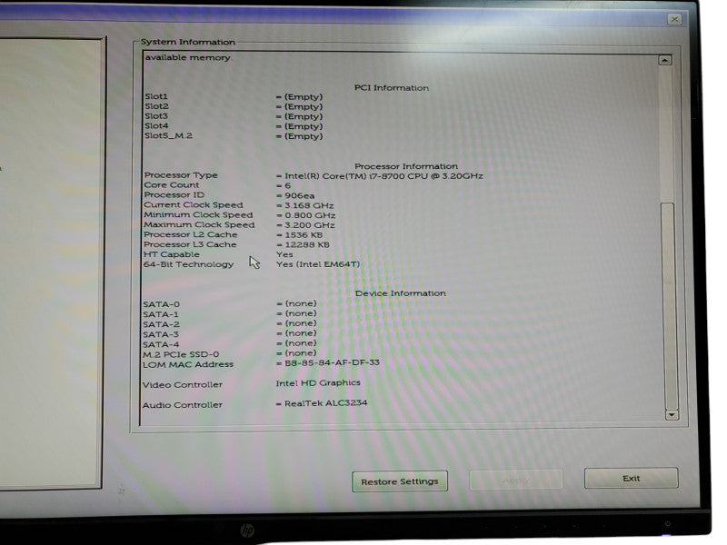Dell Precision 3630 Tower Intel i7-8700 @3.20GHz 16GB RAM | No HDD