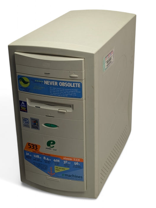 Vintage Emachines e-tower 533i NEVER OBSOLETE Desktop PC Please READ  -