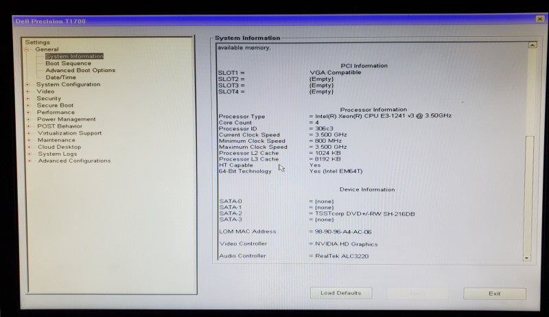 Dell Precision T1700 | Xeon E3-1241 v3 | 16GB DDR3 | No HDD/GPU Q
