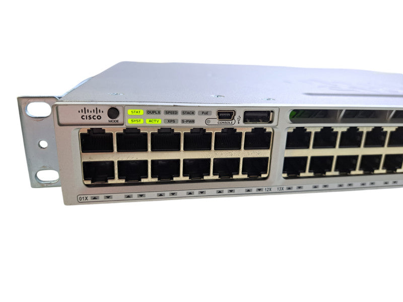 Cisco WS-C3850-48F-L V05 | 48-Port Gigabit PoE+ Network Switch w/ 1x 1100WAC