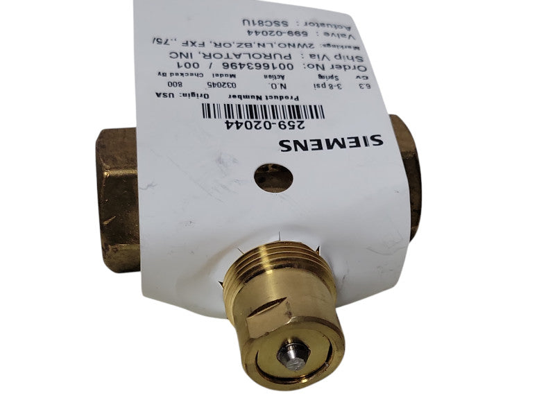 Siemens 259-02044 Valve 3/4 only _