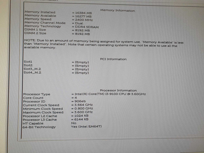 Dell Optiplex 3070 SFF, Intel Core i3-9100 @ 3.60 GHz, 16GB DDR4, No HDD/OS Q