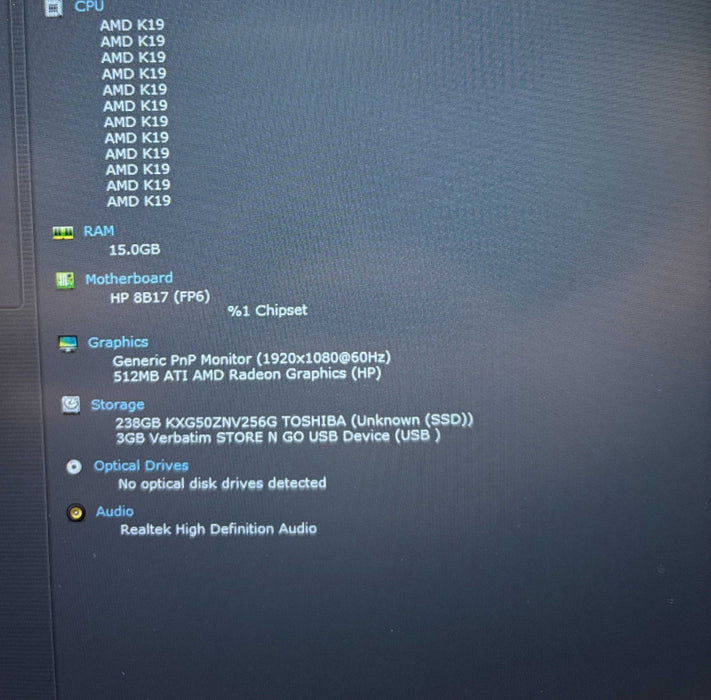 HP ProBook 455 G9 AMD Ryzen 5-5625U@2.3GHz 16GB RAM 256GB SSD  Lap200