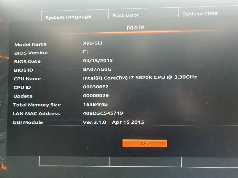 Custom PC, GIGABYTE GA-X99-SLI, i7-5820K @3.3GHz, 16GB DDR4, Quadro K2000