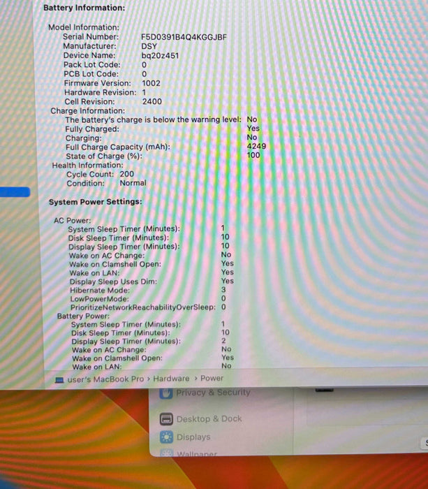 Apple MacBook Pro 13" TouchBar 2020 i5-8257U 8GB 256SSD Dented Corner READ!