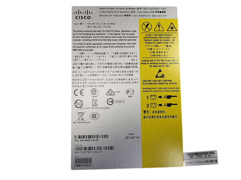 Cisco Nexus 2232TM 32-Port 10GbE SFP Switch W/Module P/N: N2K-C2232TM-E-10GE  Q$