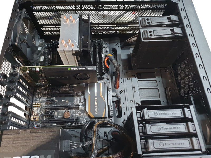 Custom PC, GIGABYTE GA-X99-SLI, i7-5820K @ 3.3GHz, 32GB DDR4, Quadro K2000
