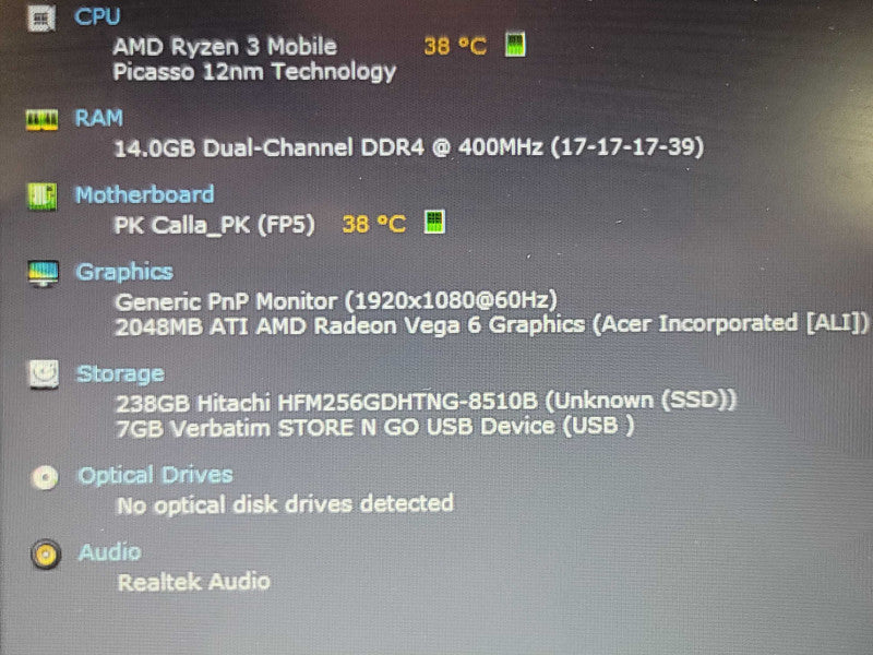 Acer Aspire 5| Ryzen 3 3350| 16GB DDR4| 256GB SSD  β BudLap