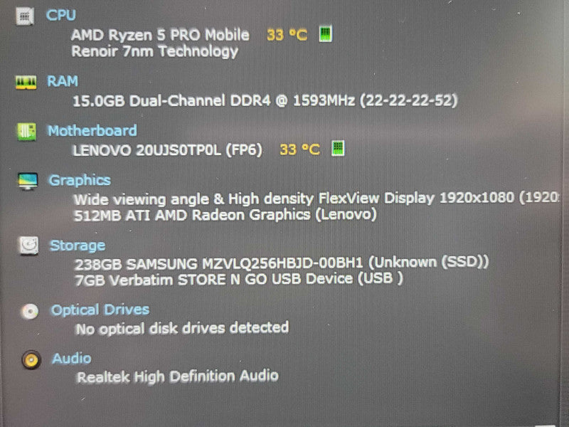 Lenovo ThinkPad T14s| Ryzen 5 PRO 4650u| 16GB DDR4| 256GB SSD  β Lap200