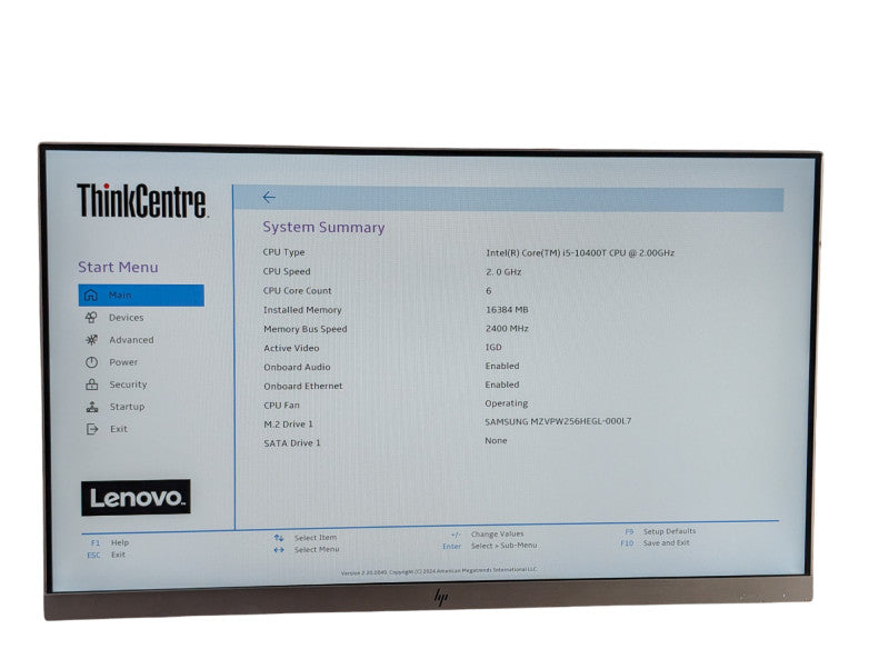 Lenovo ThinkCentre M70q Tiny Desktop Intel i5-10400T 16GB RAM 256GB NVMe  -