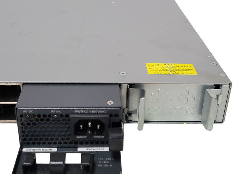 Cisco WS-C3850-48F-S 48-Port Gig PoE+ Switch w/ C3850-NM-2-10G 1100WAC, READ _