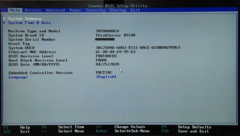 Lenovo ThinkServer RS140 1U, Xeon E3-1246 v3 3.5GHz, 8GB RAM, No HDD