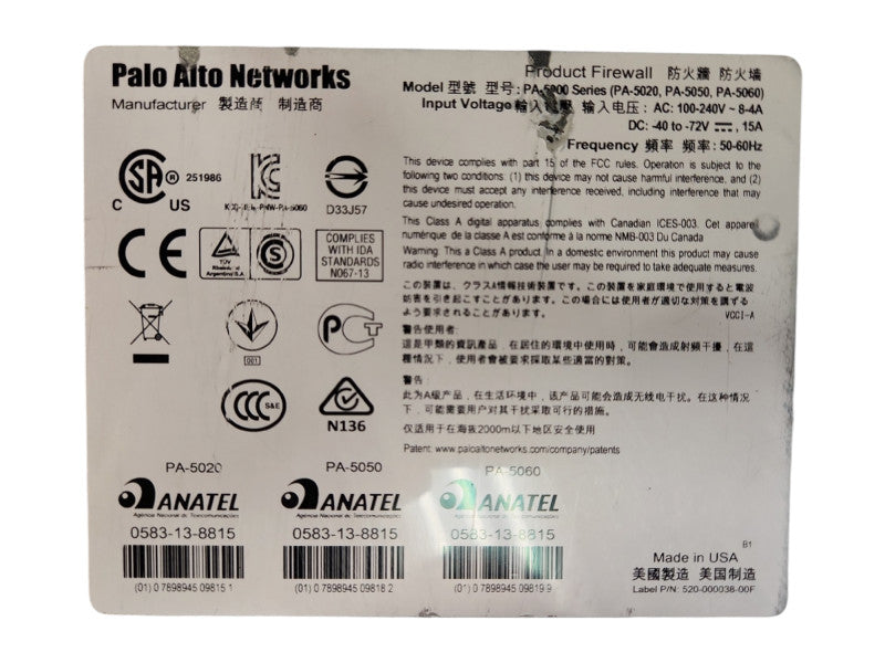 Palo Alto Networks PA-5050 24-Port VPN Firewall Security Appliance