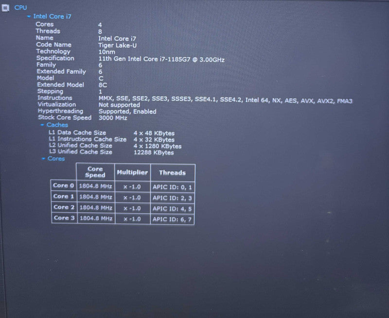 Dell Latitude 9520 TOUCH i7-1185G7@3GHz 16GB RAM 512GB SSD No Power Adapter  Q Lap200