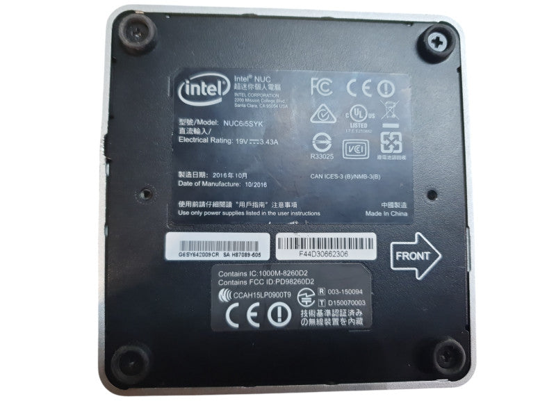 Intel NUC NUC6i5SYK Mini PC | i5-6260U @ 1.80GHz 16GB RAM | No HDD/OS