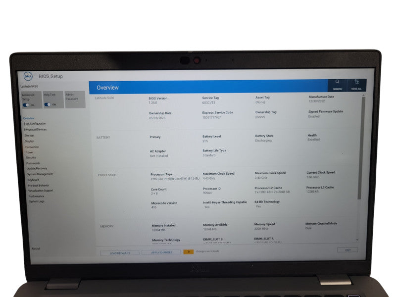 Dell Latitude 5430 Intel Core i5-1235U 4.4GHz 16GB DDR4 RAM 256GB SSD ! Lap200