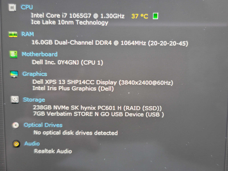 Dell XPS 13 9300| i7-1065G7| 16GB DDR4| 256GB SSD | 4K TOUCH!  Qβ Lap200