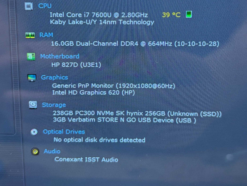 HP EliteBook x360 1030 G2 TOUCH i7-7600U@2.8GHz 16GB RAM 256GB SSD  Lap200