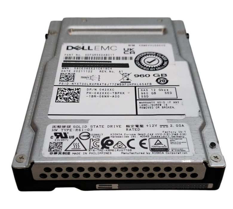 960GB SAS 2.5" 15mm Dell EMC 12Gb/s SSD Q+