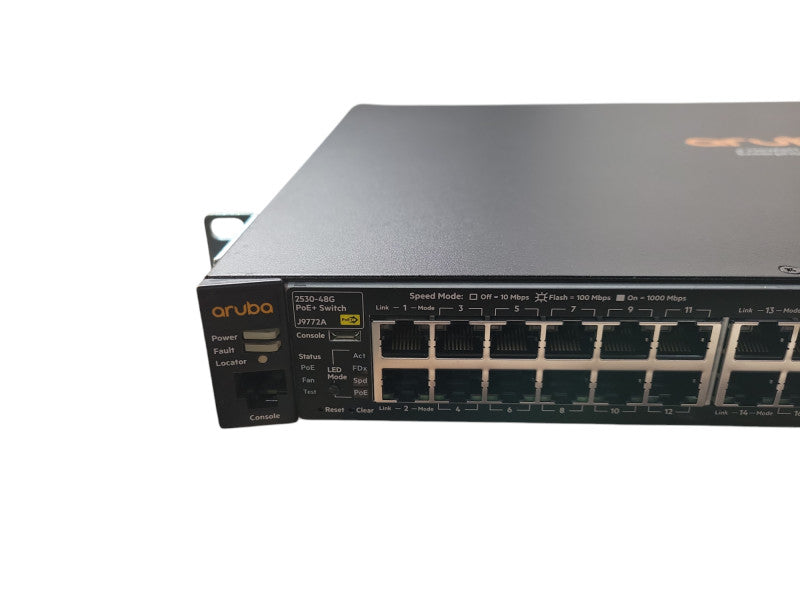 ARUBA J9772A 2530-48G PoE+ 48 PORT ETHERNET SWITCH W/ RACK EARS !