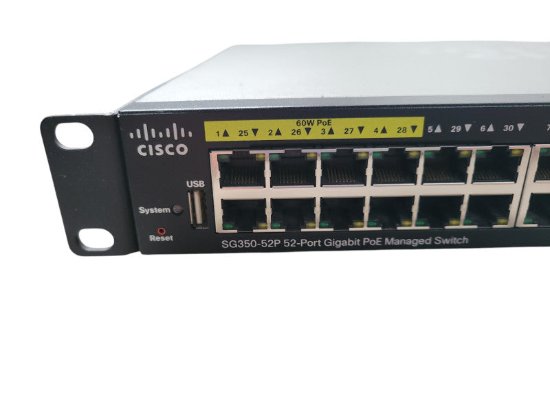 Cisco SG350-52P-K9 52-Port Gigabit PoE Managed Ethernet Switch !