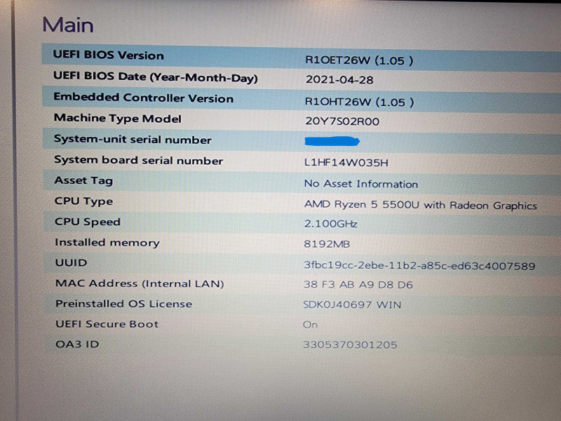 Lenovo E14 14" | AMD Ryzen 5 5500U @2.1GHz | No SSD | No adapter - READ  Lap200