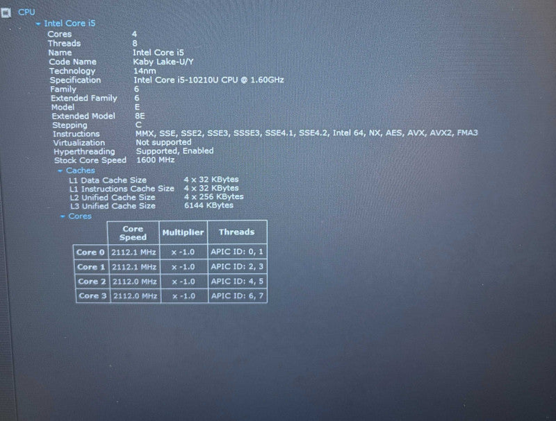 Lenovo ThinkPad E15 Intel Core i5-10210U@1.6GHz 16GB RAM 256GB SSD Q