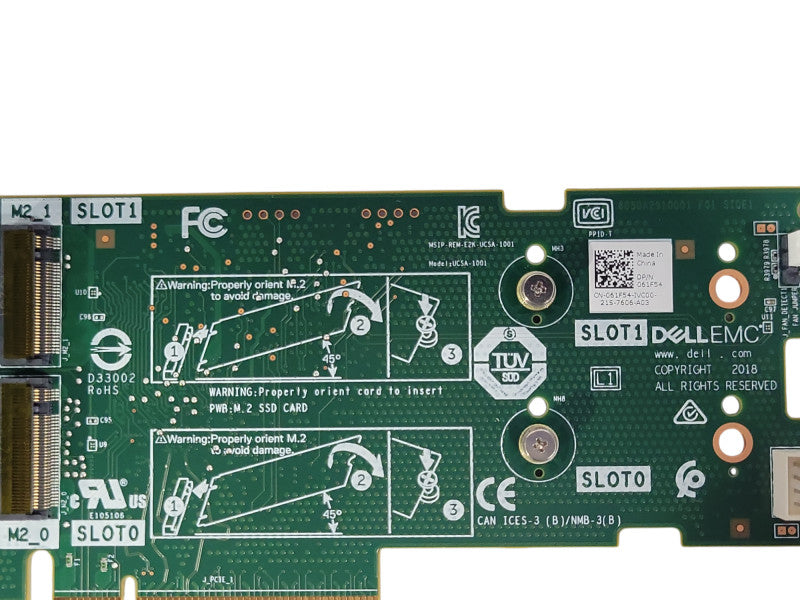 Dell PE M.2 X2 Solid State Storage Adapter Card PCIe Low Profile 061F54 _