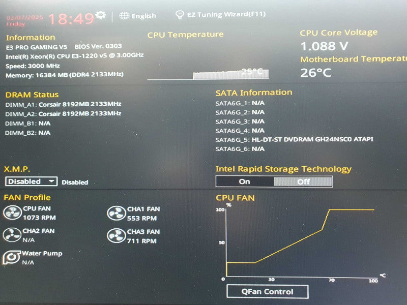 Custom PC, Xeon E3-1220 v5 @ 3GHz, E3 Pro Gaming V5, 16GB DDR4, Quadro 2000