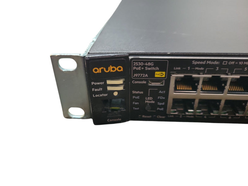 ARUBA J9772A 2530-48G PoE+ 48 PORT ETHERNET SWITCH W/ RACK EARS !