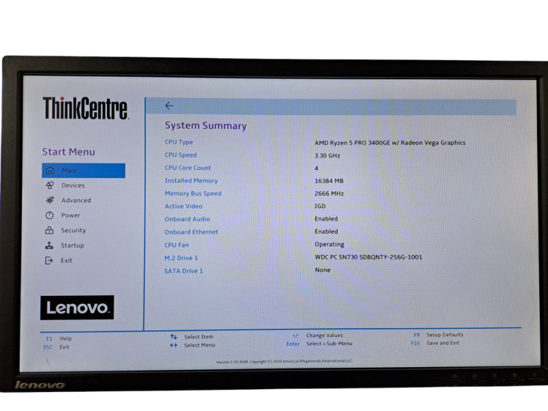 Lenovo ThinkCentre M75q-1 | Ryzen 5 PRO 3400GE @3.3GHz, 16GB DDR4, 256GB NVMe