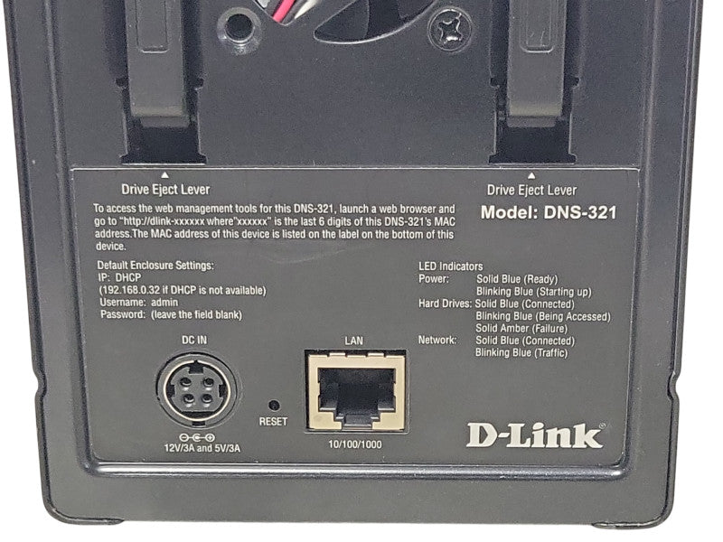 D-Link DNS-321 2-Bay Network Storage Enclosure - No Hard Drivers, READ _