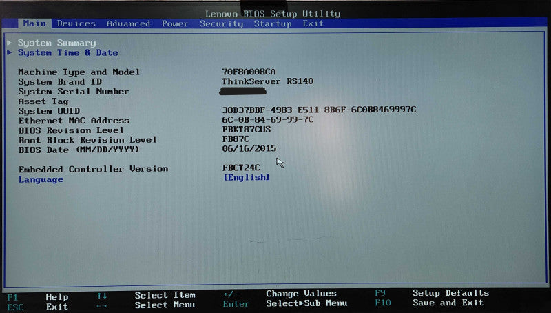 Lenovo ThinkServer RS140 1U, Xeon E3-1246 v3 3.5GHz, 8GB RAM, SAS 9240-8i