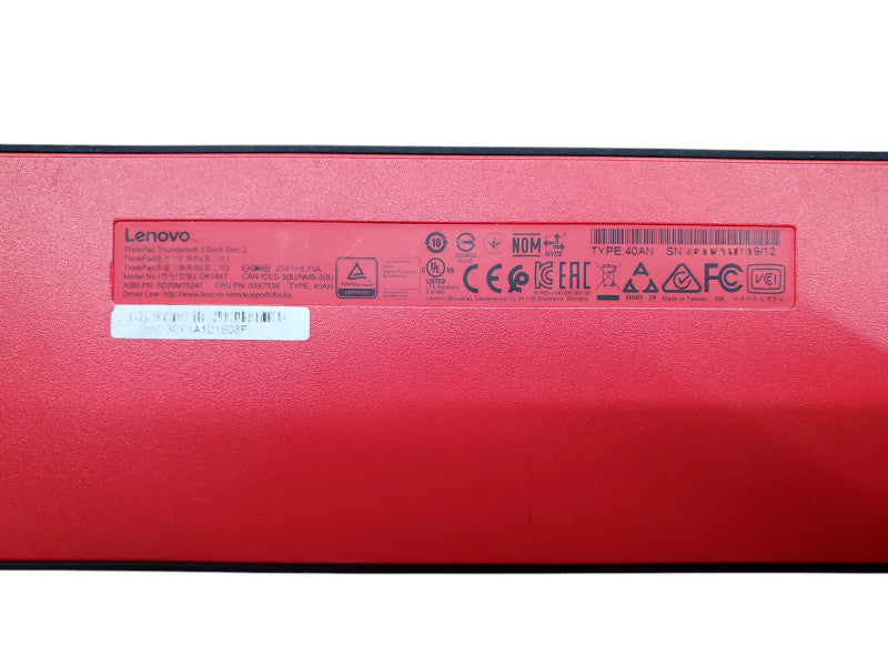 Lenovo ThinkPad Thunderbolt 3 Dock Gen 2 | DK1841 | 40AN | w/ 135w Adapter Q