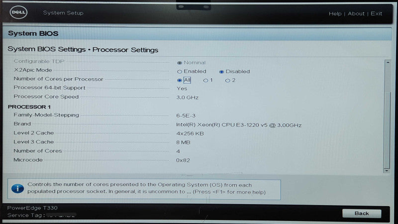 Dell PowerEdge T330, Xeon E3-1220 v5 3.00GHz, 8GB DDR4, H330 RAID, 2x 2TB SAS
