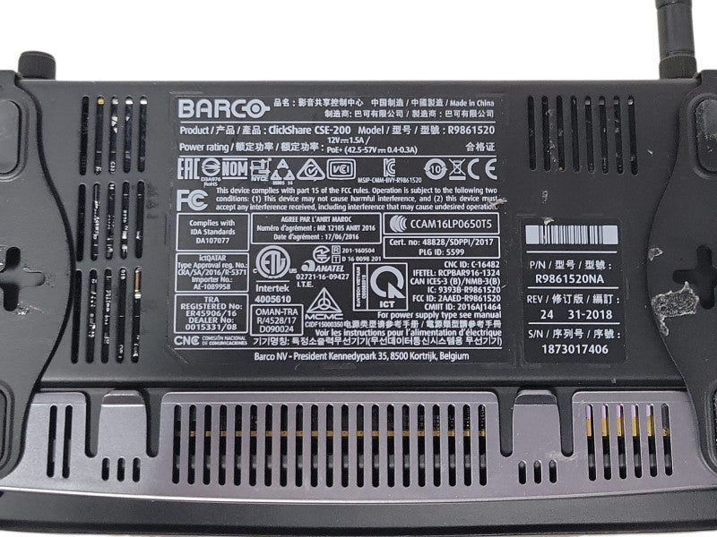 Barco ClickShare CSE-200 Wireless Presentation System R9861520, READ _