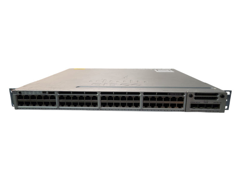 Cisco WS-C3850-48P-L 48-Port PoE+ Gigabit Switch w/ C3850-NM-2-10G, 1100W PSU