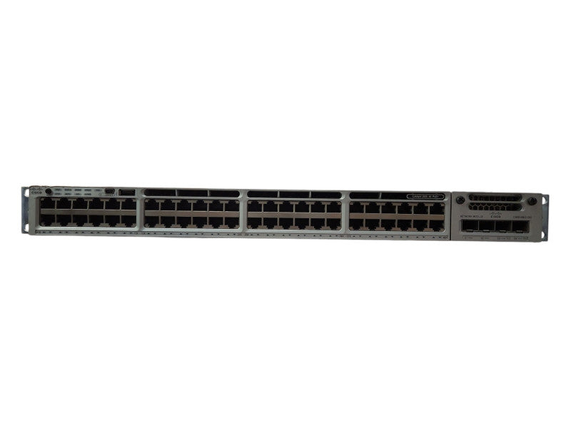 Cisco WS-C3850-48P-L 48-Port PoE+ Gigabit Switch w/ C3850-NM-2-10G, 1100W PSU
