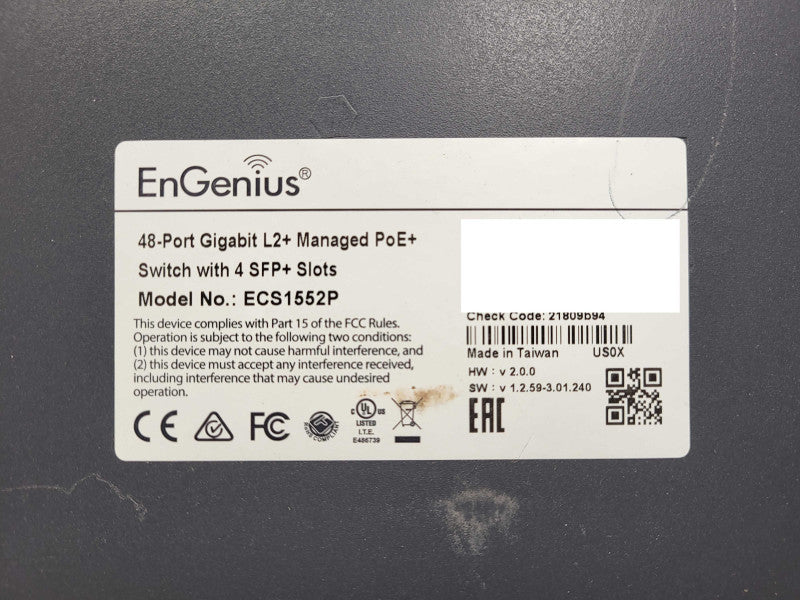 EnGenius ECS1552P Cloud Managed 48 Port Switch Gigabit PoE+ with 4 SFP+ Ports $