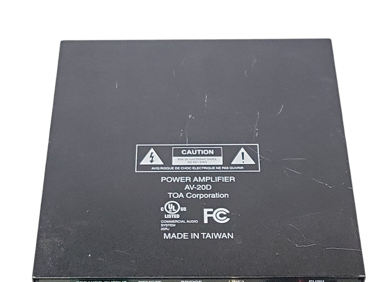 TOA Power Amplifier AV-20D Tested to power on, See Detail _