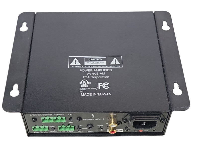 Toa AV-60S-AM Single Channel Digital Compact Power Amplifier, READ _