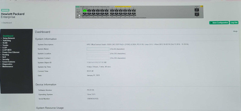 HPE OfficeConnect 1920S 24G 2SFP POE+ 370W JL385A Switch _