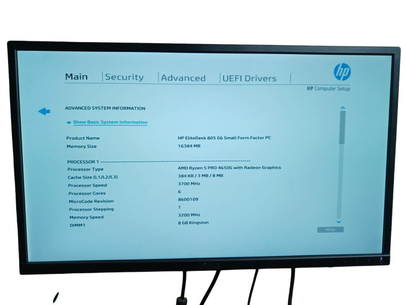 HP EliteDesk 805 G6 SFF AMD Ryzen 5 pro 4650G 16GB DDR4  Q