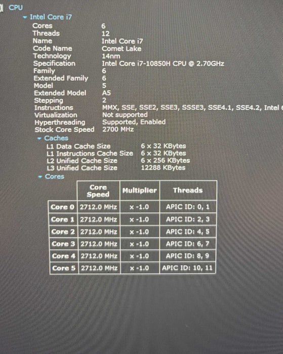 Lenovo ThinkPad T15g Gen 1 i7-10850H RTX 2070 8GB GPU 32GB RAM 512GB SSD  Lap200
