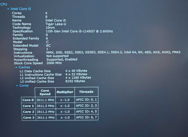 Lenovo ThinkPad T14s Intel Core i5-1145G7@2.6GHz 16GB DDR4 RAM 256GB NVMe SSD  Lap200
