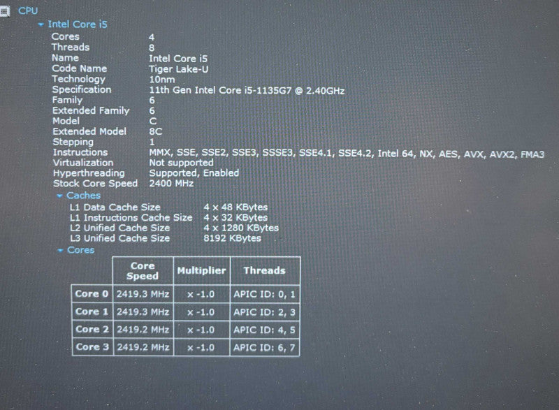 Lenovo ThinkBook 14 G2 ITL Core i5-1135G7@2.4GHz 16GB RAM 256GB SSD READ! Q Lap200