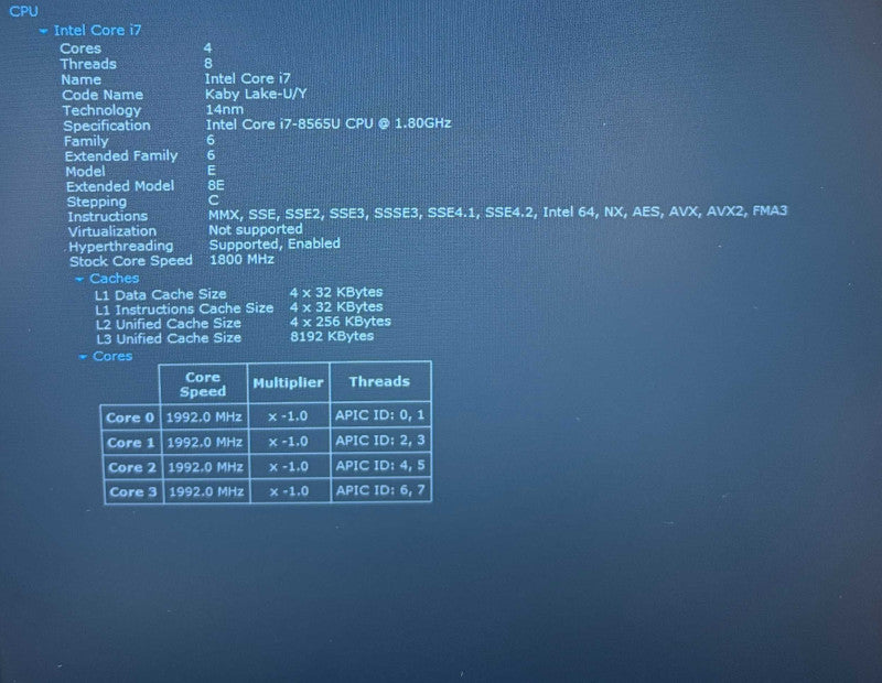 Lenovo ThinkPad P53s i7-8565U@1.8GHz QUADRO P520 2GB GPU 16GB RAM 256GB SSD  Lap200