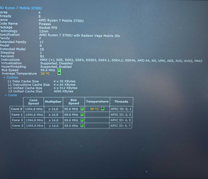 Lenovo ThinkPad E595 AMD Ryzen 7-3700U Radeon RX Vega 10 GPU 16GB RAM 256GB S  Lap200