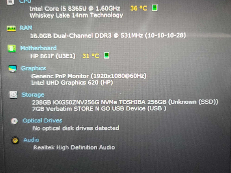 HP Elite Dragonfly G1| i5-8365U| 16GB DDR3| 256GB SSD  β Lap200