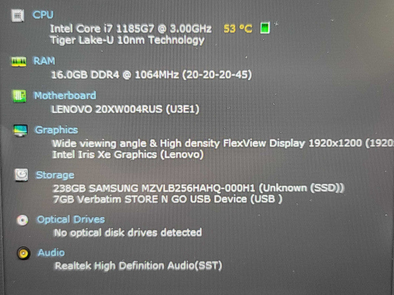 Lenovo ThinkPad X1 Carbon Gen 9| i7-1185G7| 16GB DDR4| 256GB SSD TOUCH! β Lap200